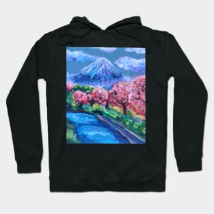 Japanese Cherry Blossom Mountain Hoodie